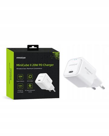 INNOSTYLE SZYBKA ŁADOWARKA KOSTKA USB-C 20W USB TYP C GAN II DO IPHONE LED