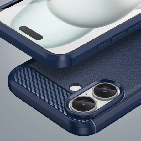 HURTEL ETUI SILIKONOWE CARBON CASE DO IPHONE 16 PLUS OCHRONA EKRANU I