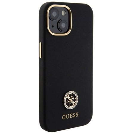 GUESS ETUI HARDCASE DO IPHONE 15 14 13 6.1” SILIKONOWE Z LOGO STRASS 4G