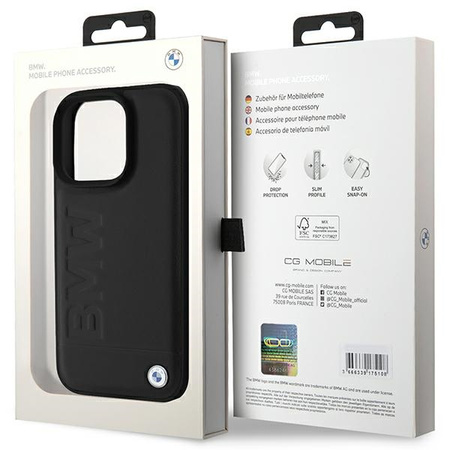 BMW ETUI HARDCASE LEATHER HOT STAMP DO IPHONE 16 PRO 6.3 SKÓRZANY POKROWIEC