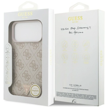 GUESS ETUI LEATHER 4G TRIANGLE STRASS DO MAGSAFE IPHONE 17 PRO MAX