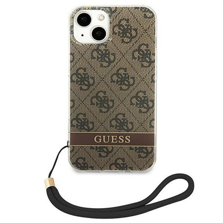 Guess GUOHCP14MH4STW iPhone 14 Plus 6,7" brązowy/brown hardcase 4G Print Strap