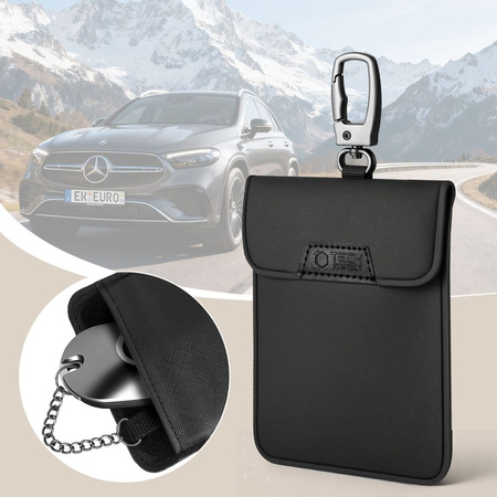 KLATKA FARADAYA TECH-PROTECT KLR400 POUCH KEYLESS RFID SIGNAL BLOCKER CASE BLACK/BLACK