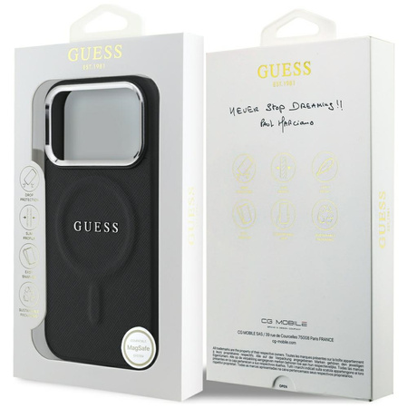Etui Guess Classic Logo MagSafe do iPhone 17 Pro czarny