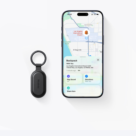 MCDODO MINI LOKALIZATOR GPS DO AUTA KLUCZY ROWERU DO APPLE FIND MY CZARNY