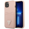 Guess GUHCP13MPSATPP iPhone 13 6,1" różowy/pink hardcase SaffianoTriangle Logo Cardslot