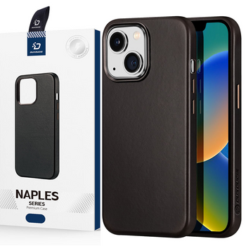 Dux Ducis Naples etui do iPhone 14 Plus skórzany pokrowiec (kompatybilny z MagSafe) ciemnobrązowy