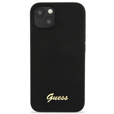 Guess GUHMP13MLSLMGBK iPhone 13 6,1" black/czarny hardcase Silicone Script Gold Logo Magsafe