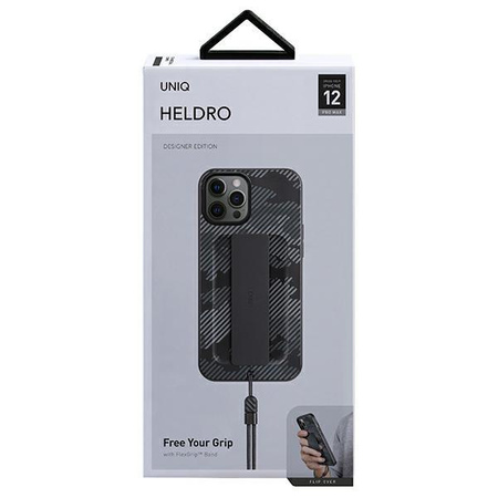 Etui Uniq Heldro na iPhone 12 Pro Max czarny moro/charcoal camo Antimicrobial