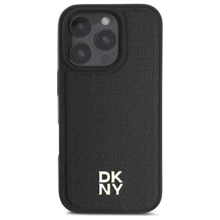 DKNY ETUI HARDCASE DO IPHONE 16 PRO 6.3 REPEAT PATTERN STACK LOGO
