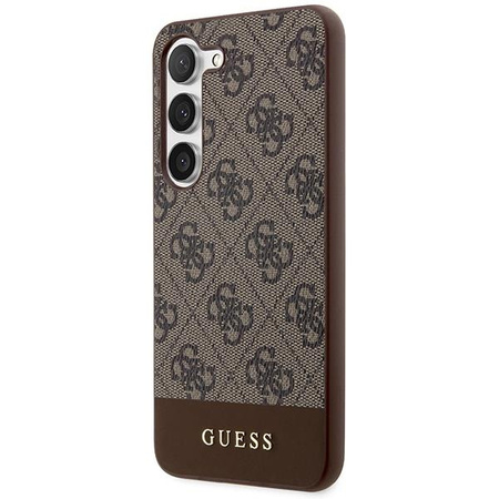 Etui Guess GUHCS23MG4GLBR S23+ S916 - brązowe 4G Stripe Collection