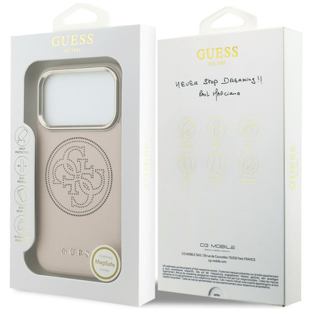 Etui Guess Perforated 4G MagSafe do iPhone 17 Pro Max różowy