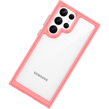 Outer Space Case etui do Samsung Galaxy S22 Ultra sztywny pokrowiec z żelową ramką czerwony