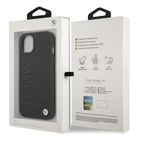 Etui BMW BMHCP13MSLLBK na iPhone 13 - czarne Signature Logo Imprint