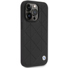 Etui BMW BMHCP14L22RQDK na iPhone 14 Pro - czarne Leather Quilted