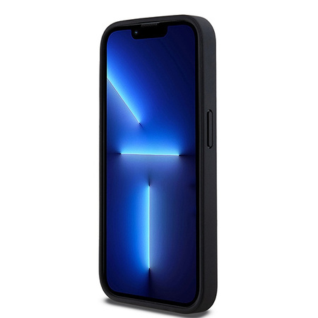 DKNY POKROWIEC HARDCASE DO IPHONE 15 PRO 6.1 LEATHER MONO STRIPE METAL LOGO