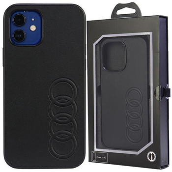 Etui Audi Synthetic Leather na iPhone 12 / iPhone 12 Pro - czarne AU-TPUPCIP12P-TT/D1-BK