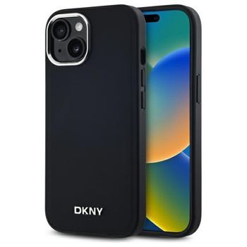 DKNY ETUI HARDCASE PLAIN LOGO DO IPHONE 14 6.1 DO MAGSAFE Z LOGO METALOWYM