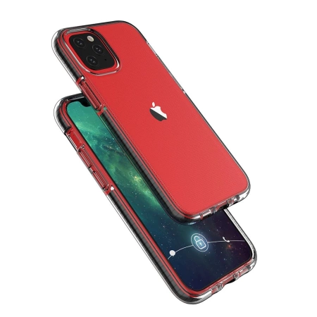 HURTEL SPRING CASE ETUI DO IPHONE 12 MINI Z ŻELOWĄ POWŁOKĄ I KOLOROWĄ RAMKĄ