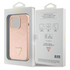 GUESS ETUI HARDCASE DO IPHONE 15 PRO 6.1 CROCO TRIANGLE METAL LOGO RÓŻOWE