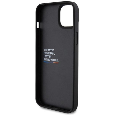 Etui BMW Leather Carbon na iPhone 15 Plus - czarne