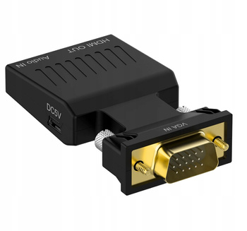 Adapter do komputera CO2,  Konwerter VGA D-SUB DO HDMI, z dzwiękiem 0109