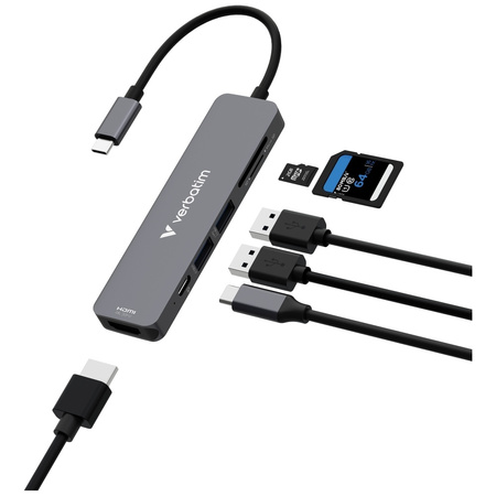VERBATIM HUB MULTIFUNKCYJNY USB-C DO SAMSUNG HUAWEI LAPTOPA HDMI SD MICROSD