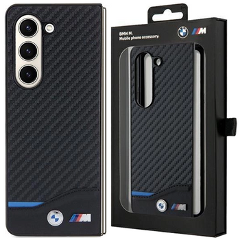 Etui BMW Leather Carbon na Samsung Galaxy Z Fold 5 - czarne