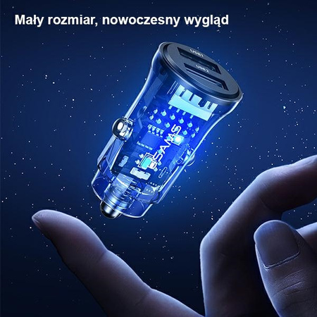 USAMS ŁADOWARKA 2XUSB-A DO SAMOCHODU DO TELEFONÓW 3A DO SZYBKIEGO ŁADOWANIA