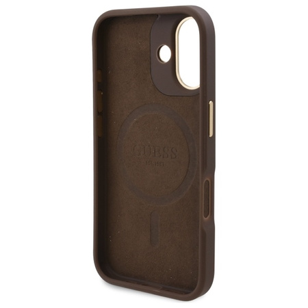 Guess GUHMP16MU4GPRW iPhone 16 Plus 6.7 brązowy/brown hardcase 4G Logo Plate MagSafe