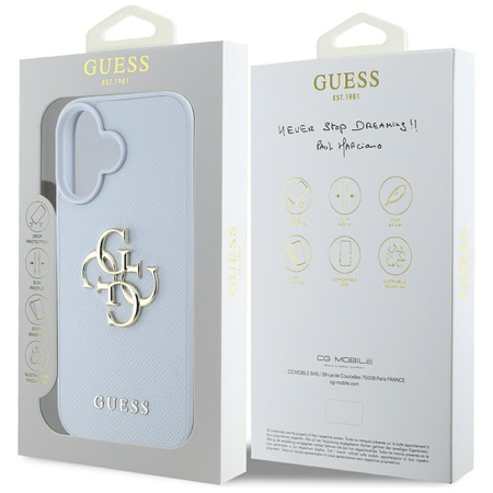 GUESS ETUI TPU DO IPHONE 16 Z LOGO 4G SMALL CLASSIC ZAMIENNE NA MAGNETYCZNE