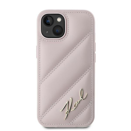 KARL LAGERFELD ETUI HARDCASE DO IPHONE 14 15 13 6,1 DIAGONAL QUILTED SCRIPT