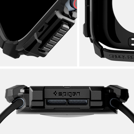SPIGEN ETUI DO APPLE WATCH 10 46 MM RUGGED ARMOR MATTE BLACK WYSOKA OCHRONA