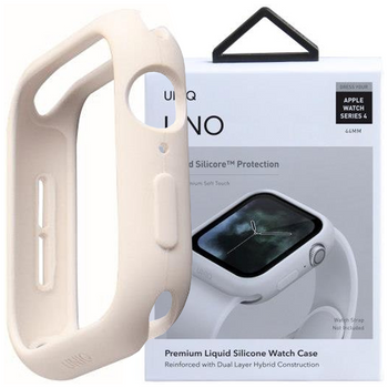UNIQ etui Lino Apple Watch Series 4/5/6/SE 44mm. biały/dove white