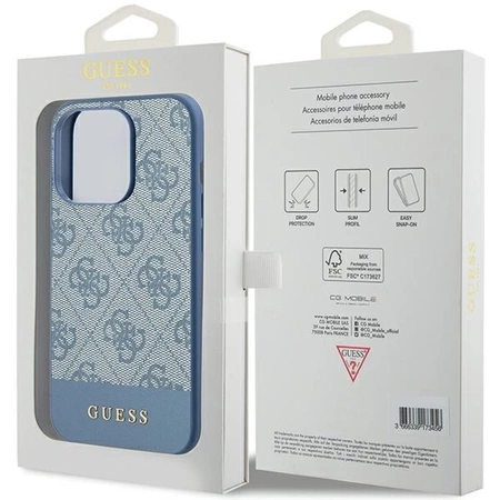 Etui Guess 4G Stripe Collection na iPhone 15 Pro - niebieskie