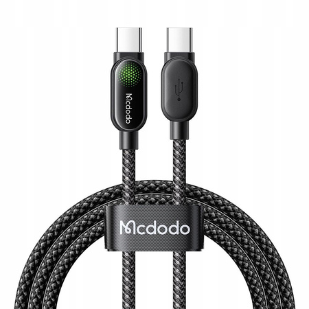 MCDODO KABEL USB-C USB-C SZYBKIE ŁADOWANIE USB TYP C PD 100W 1M LED CZARNY