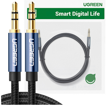Ugreen kabel audio AUX wtyczka prosta minijack 3,5 mm 1,5 m niebieski (AV112)