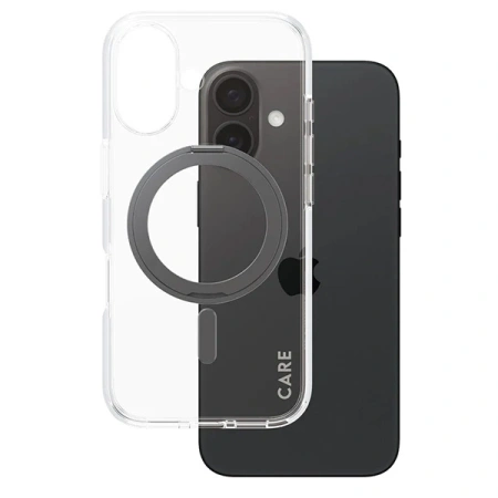Etui CARE by PanzerGlass Feature Kickstand Case z MagSafe na iPhone 16 - czarne