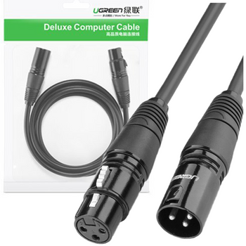 Ugreen przedłużacz kabel audio przewód mikrofonowy do mikrofonu XLR (żeński) - XLR (męski) 5 m (AV130)