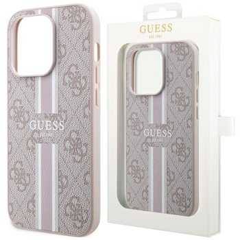 Etui Guess GUHMP13LP4RPSP na iPhone 13 Pro / 13 - różowe 4G Printed Stripes MagSafe