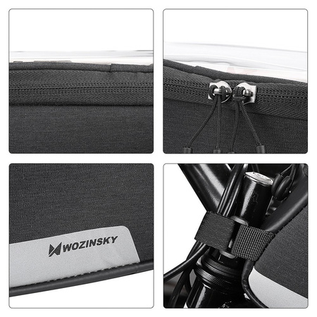 Wozinsky torba rowerowa na ramę pokrowiec na telefon do 6,5 cala 1l czarny (WBB6BK)