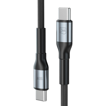 Accessories - 3mk Hyper Cable N-SERIES C to C 1m PD 3.0 QC 3.0 20V/5A 100W Black