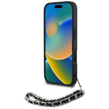 KARL LAGERFELD ETUI SAFFIANO CRYSTALS DO IPHONE 16 Z ŁAŃCUSZKIEM ELEGANCKIE
