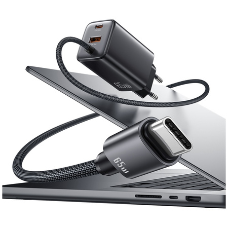 USAMS ŁADOWARKA 65W JC SERIES CC266 FAST CHARGER 2xUSB-C 1xUSB-A DO SAMSUNG
