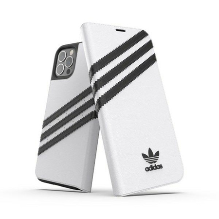 ADIDAS ETUI CASE DO IPHONE 12 12 PRO 6,1 OR BOOKLET PU SKÓRA OCHRONNE BIAŁE