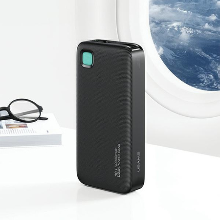 USAMS POWERBANK 10000MAH 20W PD DO TELEFONÓW SZYBKA ŁADOWARKA ZWIJANY KABEL