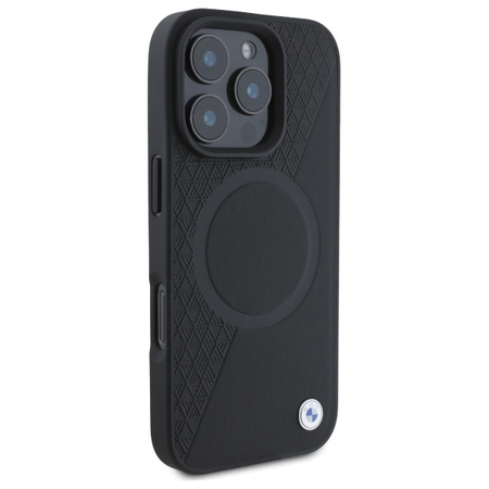 BMW BMHMP16X23RTPK iPhone 16 Pro Max 6.9 czarny/black hardcase Sign Leather Half Textured And Circle MagSafe