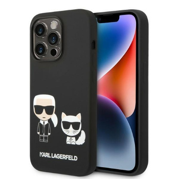 Karl Lagerfeld KLHMP14XSSKCK iPhone 14 Pro Max 6,7" hardcase czarny/black Liquid Silicone Karl & Choupette Magsafe