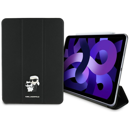 Karl Lagerfeld KLFC11RM24SAKCK iPad Air 11 2024/2025 Book Cover czarny/black Saffiano Magnetic Karl &Choupette