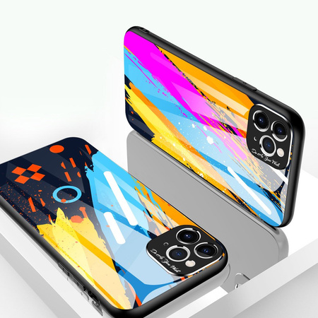 Color Glass Case etui pokrowiec nakładka ze szkła hartowanego z osłoną na aparat iPhone 11 Pro Max pattern 1